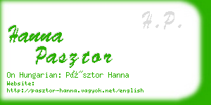 hanna pasztor business card